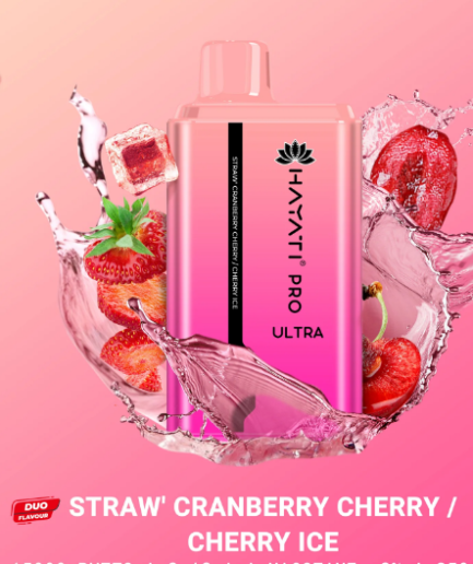 Hayati Pro Ultra Straw Cranberry Cherry / Cherry Ice 15000pfs 2%